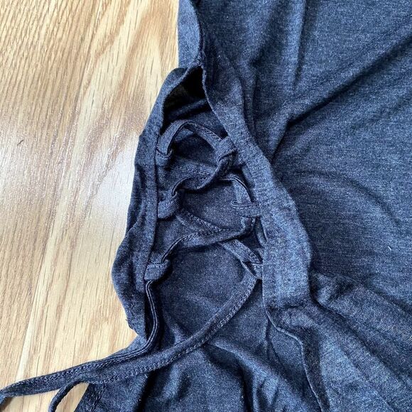 Dressfo Tank Shirt with Side Tie Cut Outs Gray 2XL - Picture 7 of 9